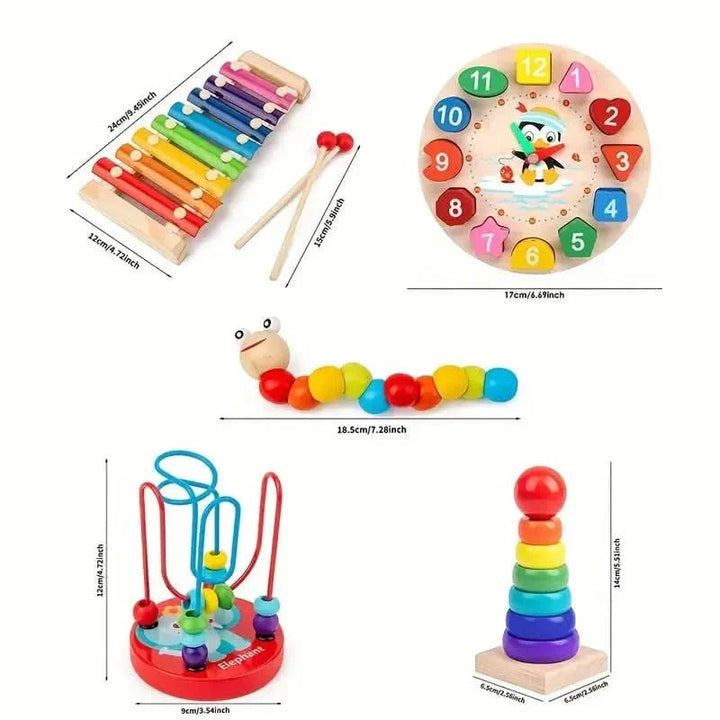 EduQuest 5-i-1 Montessori-sæt – kreativ læring for spædbørn fra 6 måneder