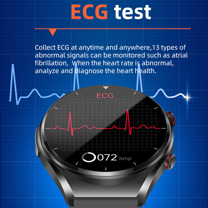 Blodsukkermåling med et klik|Blodsukker Blodtryk EKG|EKG HRV pulsovervågning Smart Health-ur