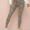 Leopard Print Højtaljede Leggings til Kvinder
