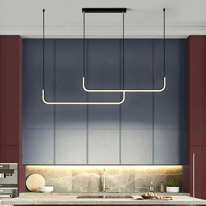 Arisha moderne LED-lysekrone i guld/sort metal til spisestue/stue
