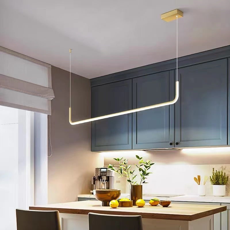 Arisha moderne LED-lysekrone i guld/sort metal til spisestue/stue