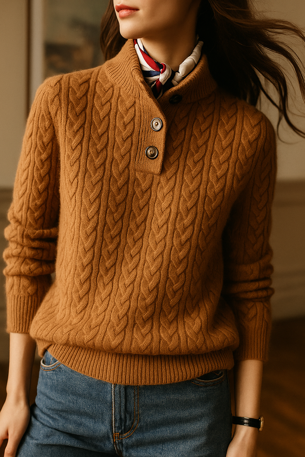 Arden cardigan i kashmir med knapper