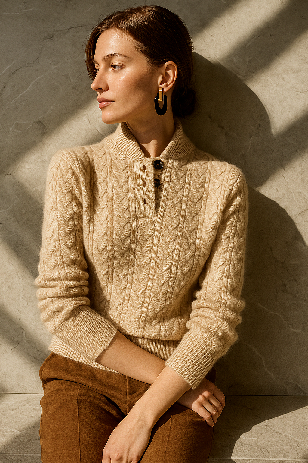 Arden cardigan i kashmir med knapper