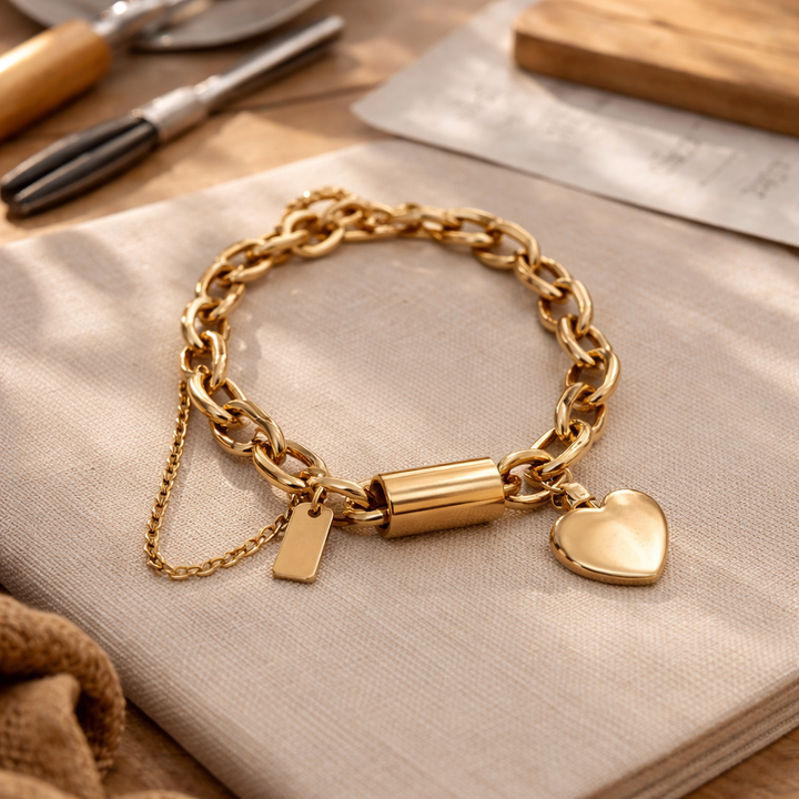 Aurex Chunky Armbånd – Guldfarvet statement-armbånd