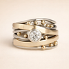 Elegant guldring med vintage zirkonia-indlæg