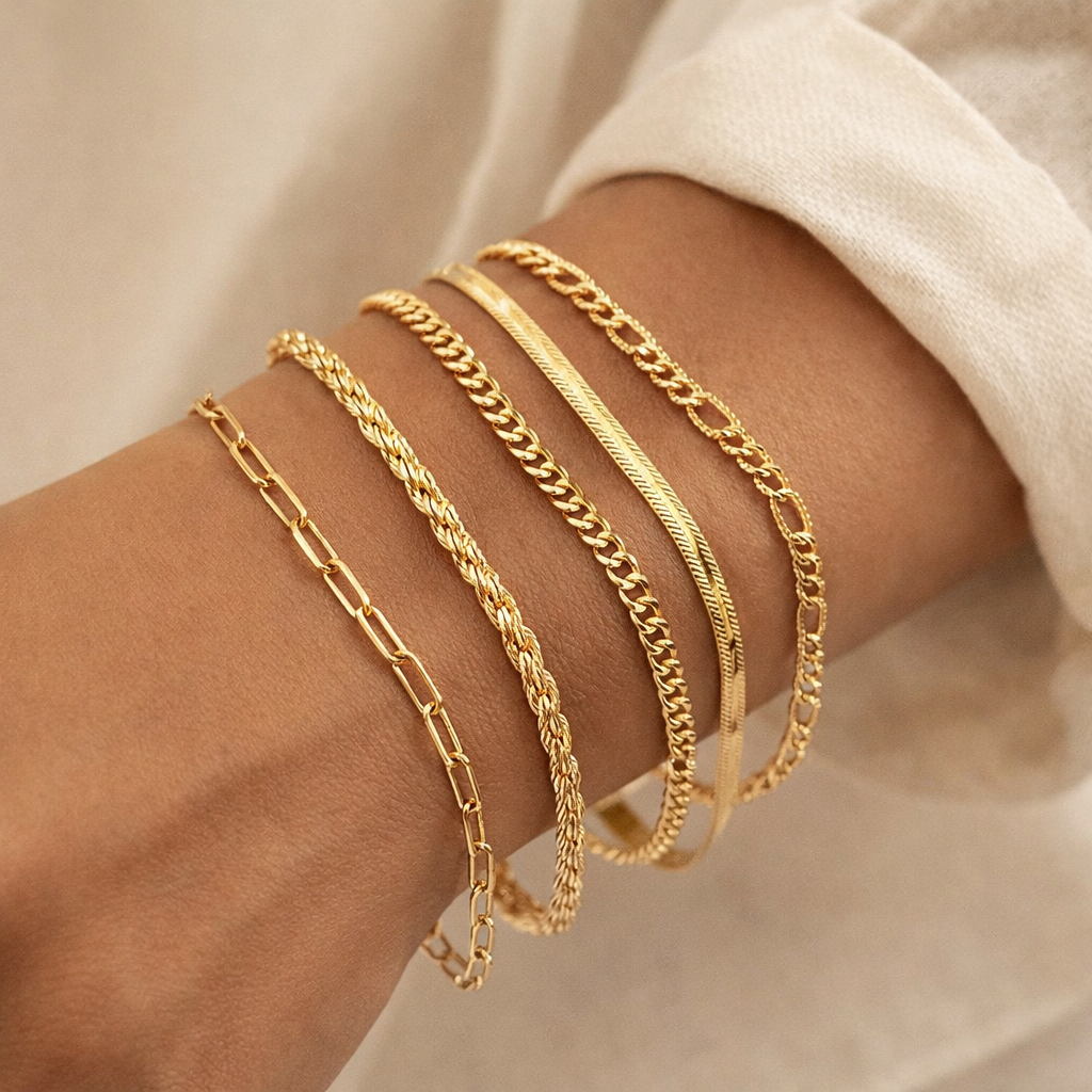 Elise Armbåndssæt i guld – Tidløst &amp; elegant