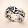Vintage blå zirkonia boho-ring