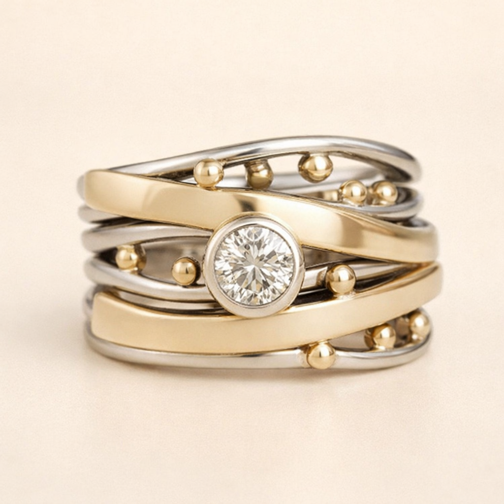 Royal - Vintage Guld Zirkoniaring