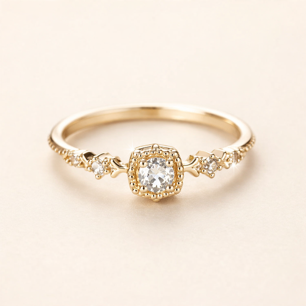 Vintage krystal lys guldring