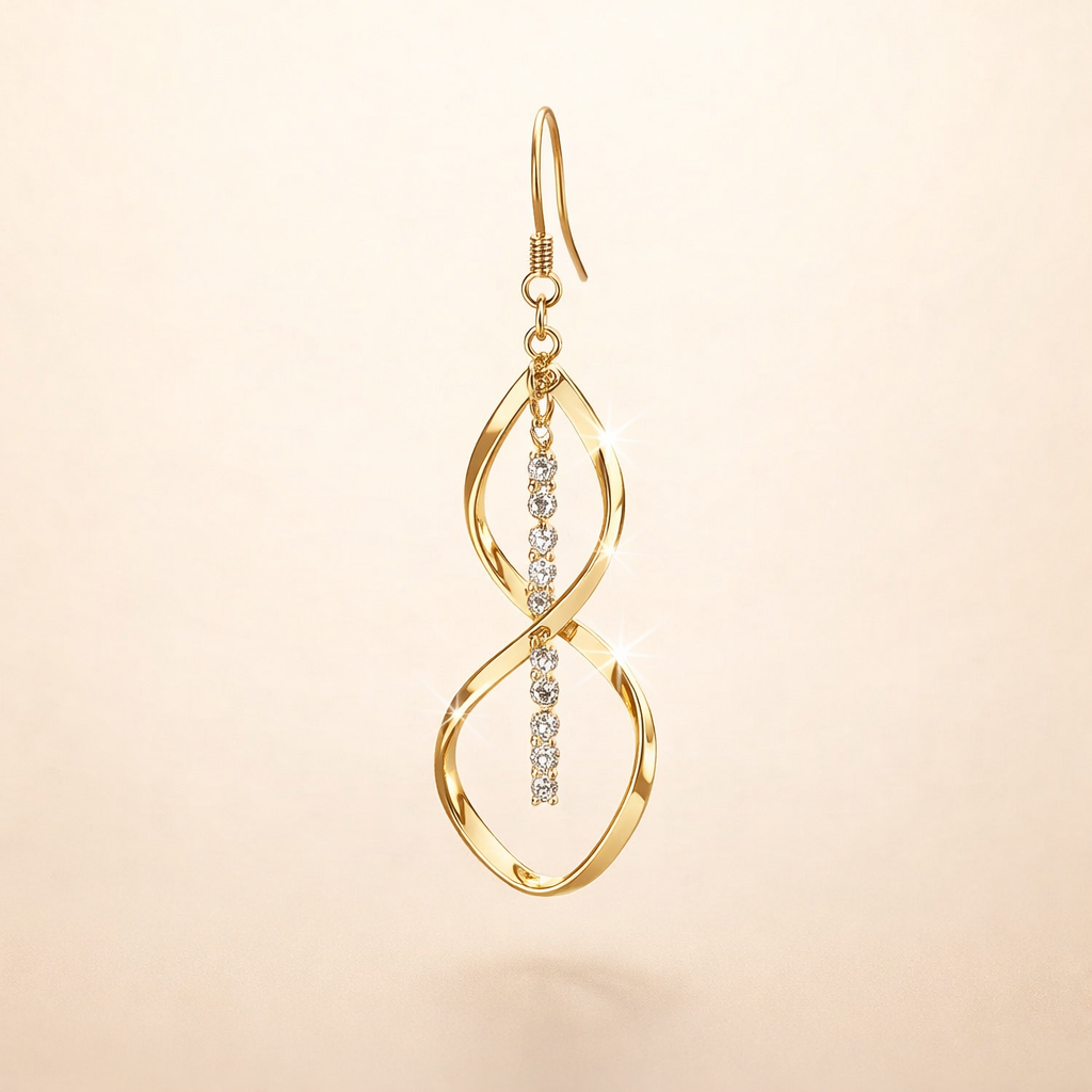 Spiraløreringe i guld med et elegant design