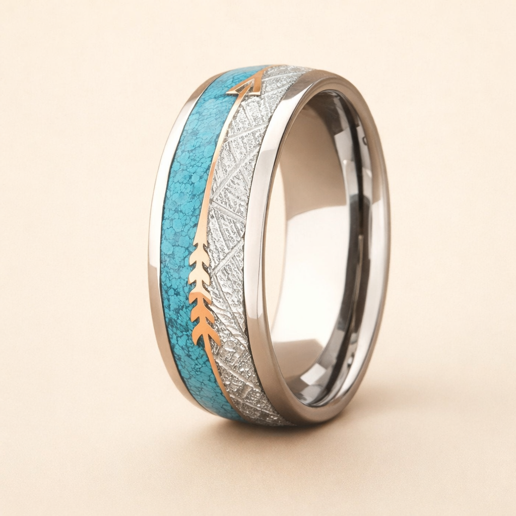 Elegant sølvring med antik emaljefinish