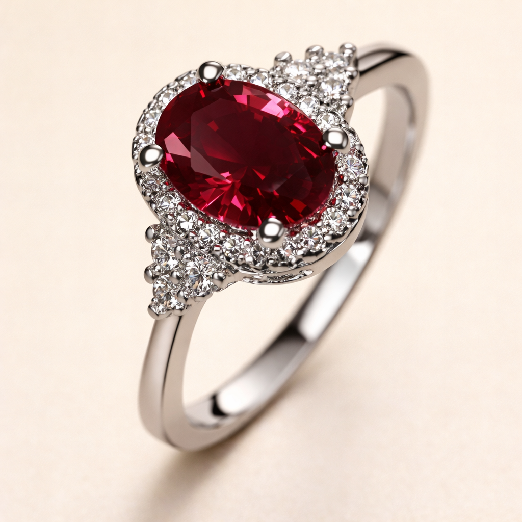 Elegant ring i hvidguld med diskret zirkoniadetalje