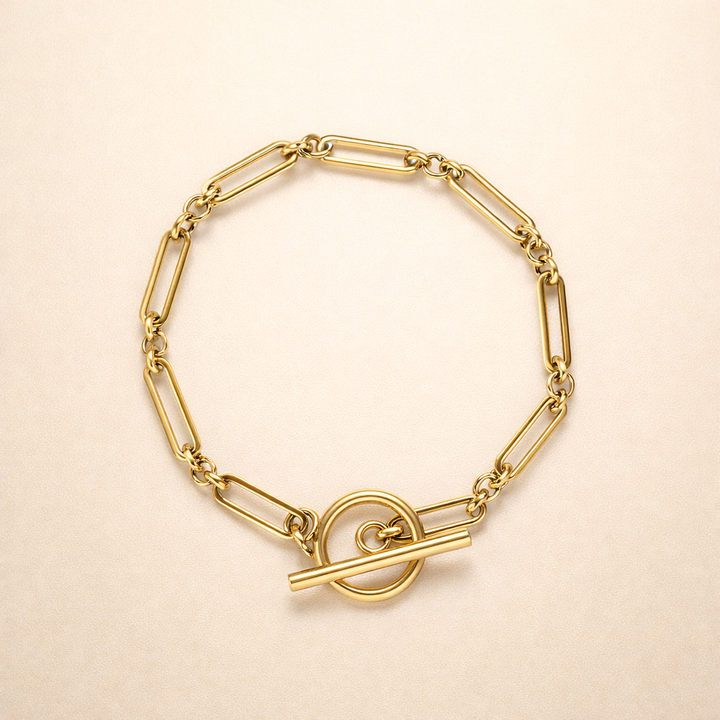 Elegant T-Bar armbånd i hvidguld