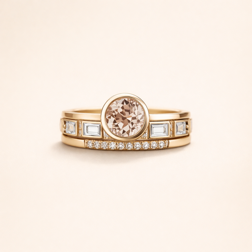Elegant guldring med funklende krystal