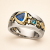 Elegant ring med blå zirkonia