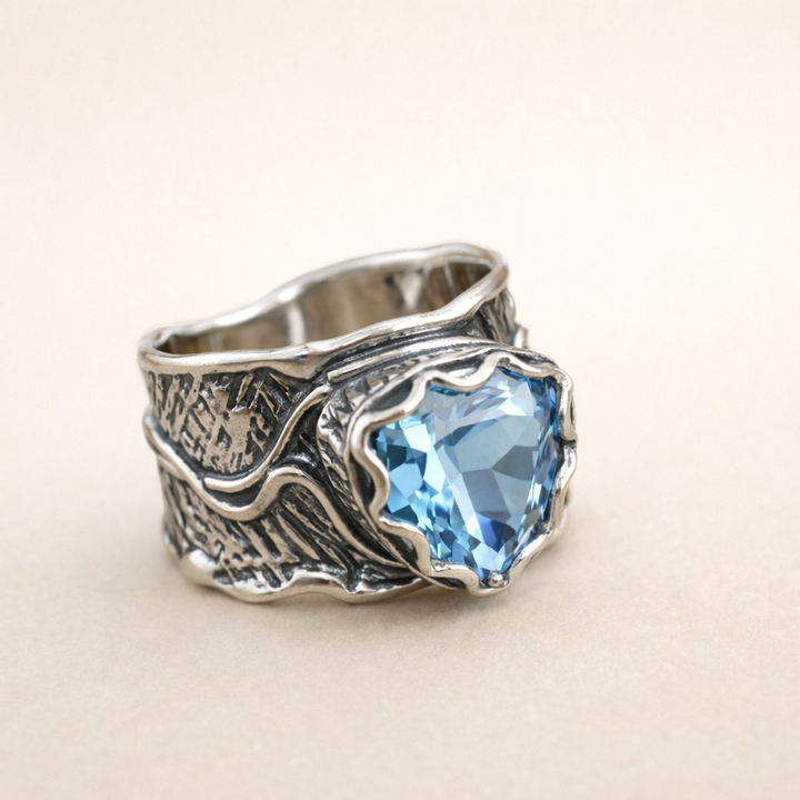 Elegant ring med safir i roseguld