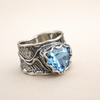 Elegant ring med safir i roseguld