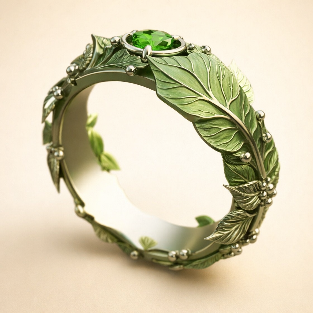 Elegant grøn zirkoniaring