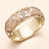 Elegant guldring med rosenblomstdesign