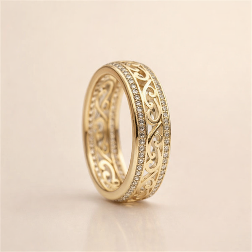 Blød Guldring med Elegant Hulrum