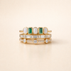 Elegant sølvring med hvid og grøn opal