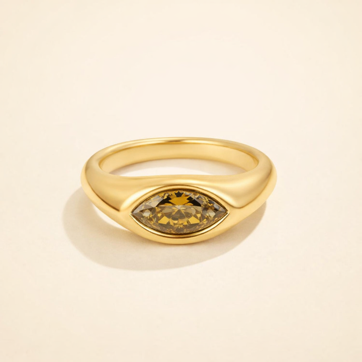 Raffineret ring med grøn zirkonia