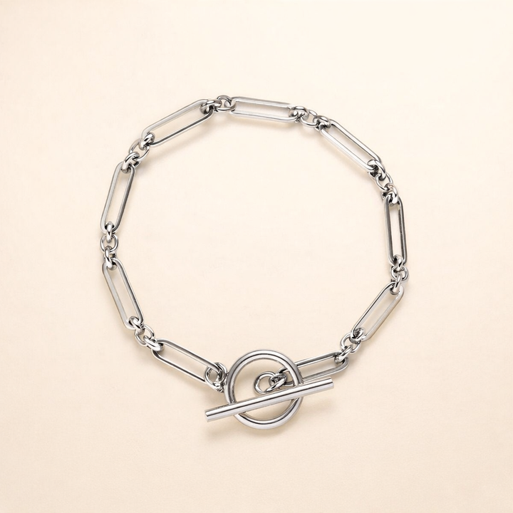 Elegant T-Bar armbånd i hvidguld