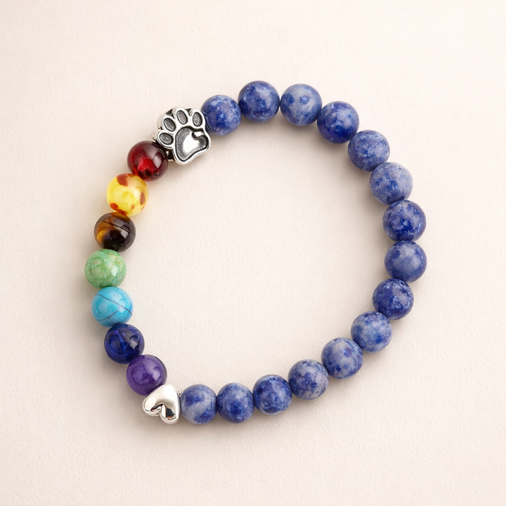 Rainbow Bridge Mindearmbånd – 7 Chakra-perler Gave ved Tab af Kæledyr