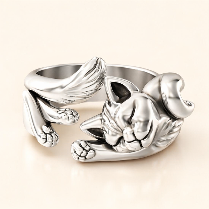 Sølv Vintage Kat Ring