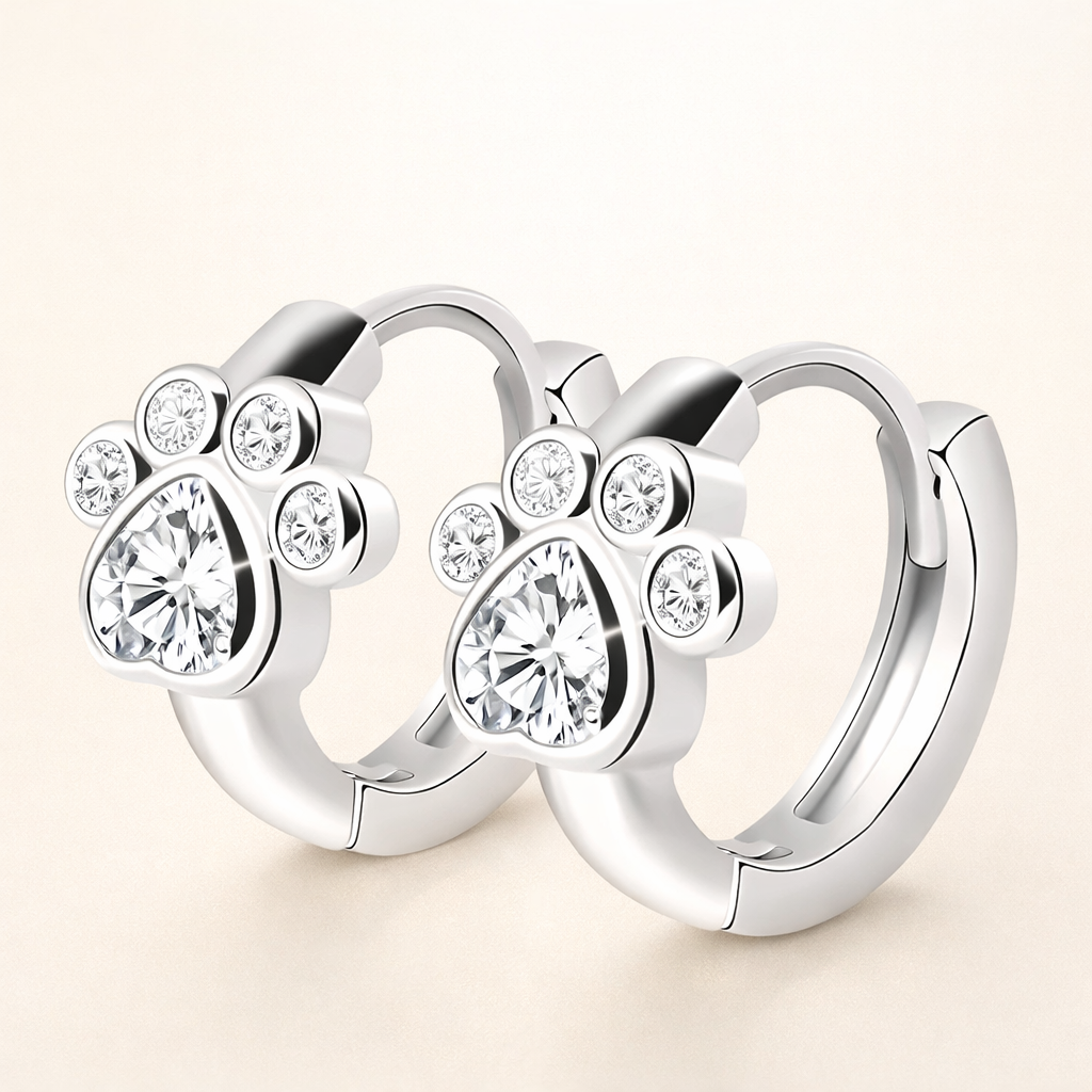 Paw Huggie Hoops med Funklende Zirkonia
