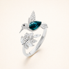 Justerbar Hummingbird Sparkle Ring med Rhinestone Diamant