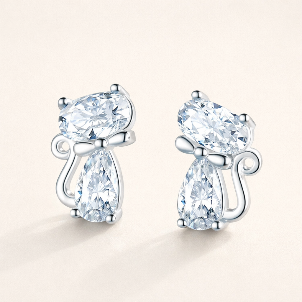 Vintage Zirconia Kat Øreringe