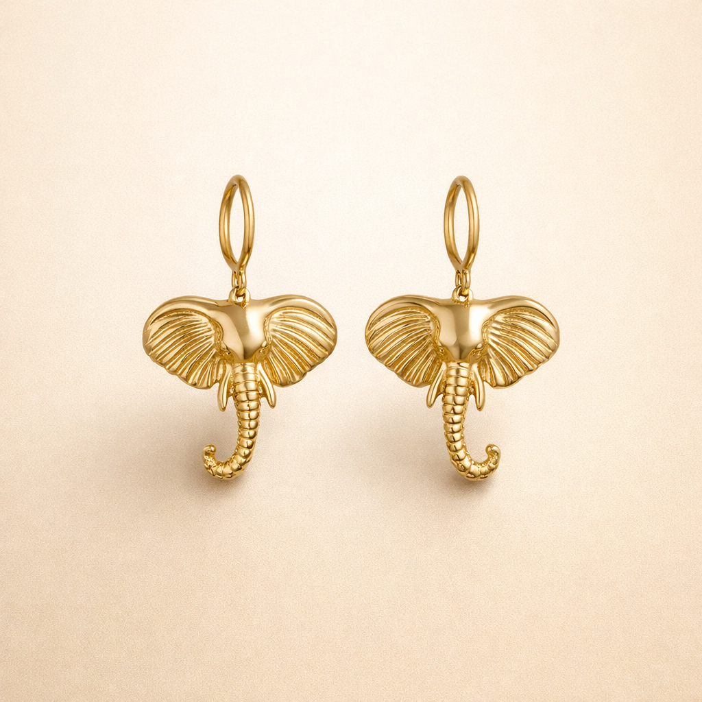 Elefant Charm Creol Øreringe