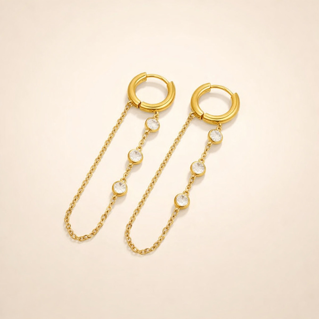 Kira Crystal Drop Hoop Øreringe