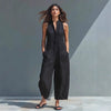 Ærmeløs jumpsuit med V-udskæring og lommer