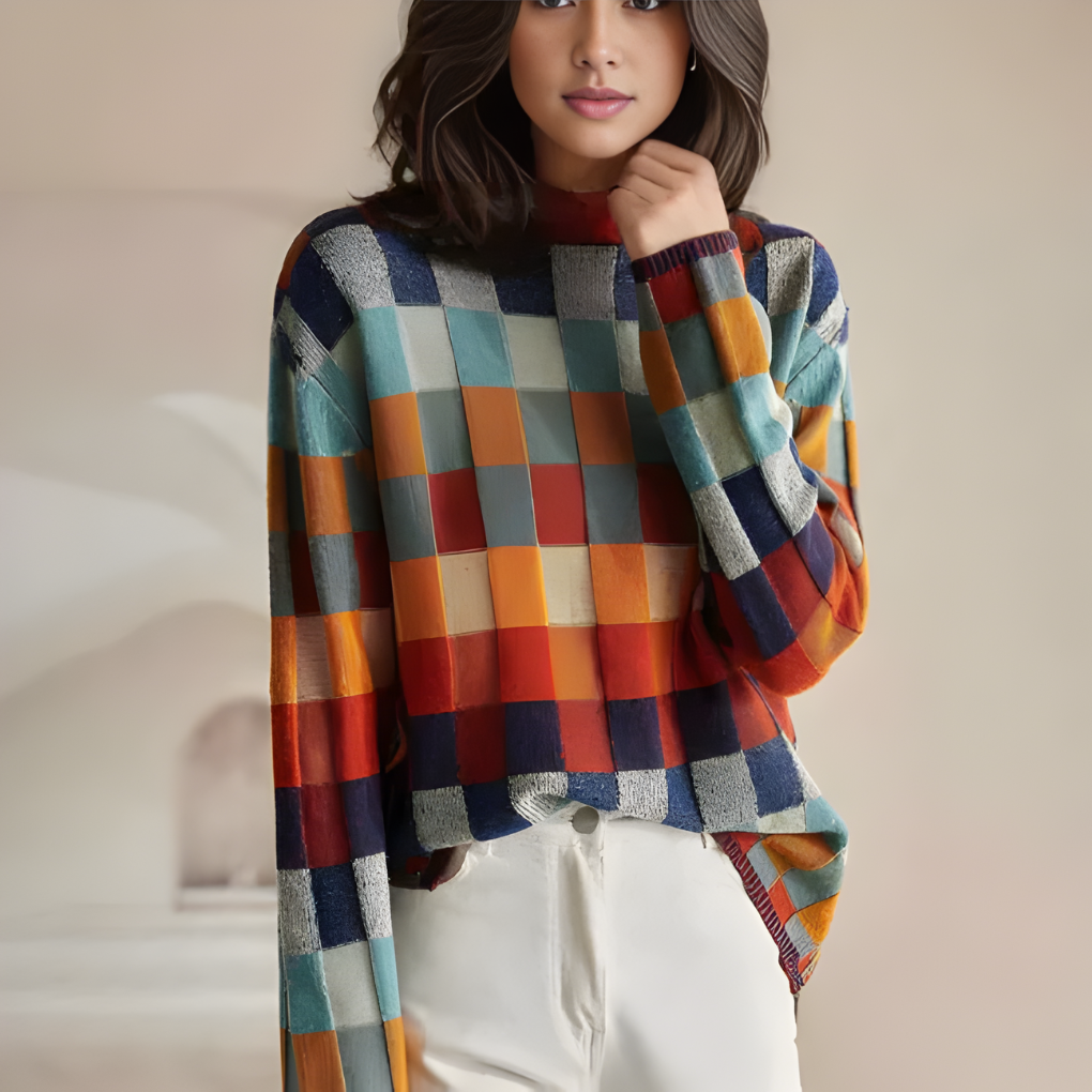 Dame Sweater med Høj Krave