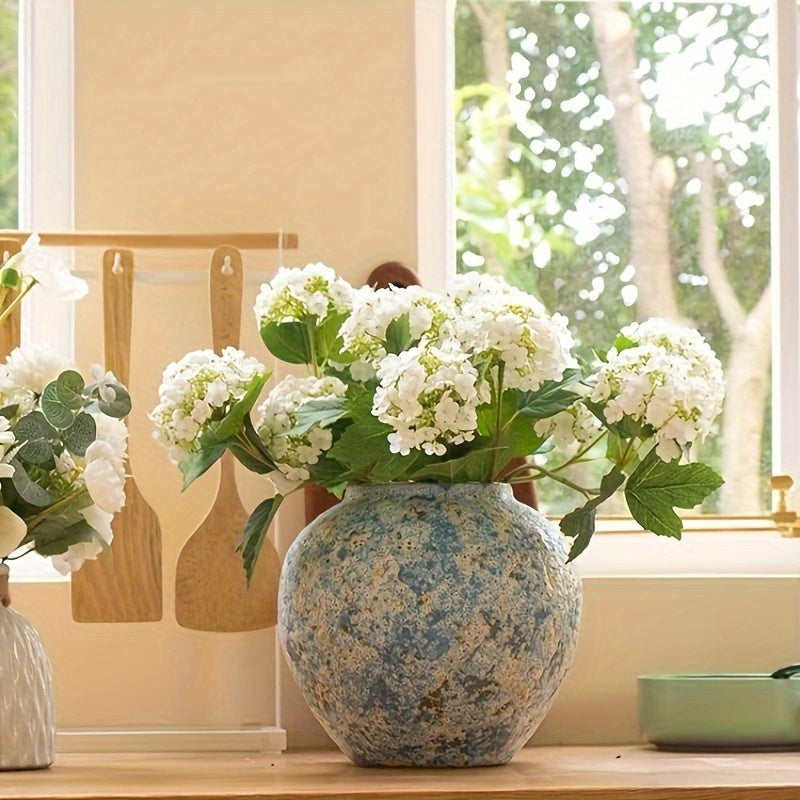 Unik vintage keramikvase – håndlavet blå terracotta til et autentisk look