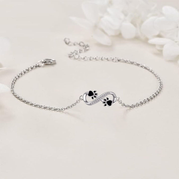 Uendelighedssymbol Vedhæng Kæledyr Pote Armbånd med Zirkonia