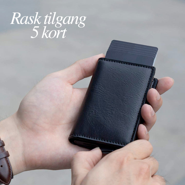 RFID-tegnebog med dobbelte pop-up-lommer i aluminium