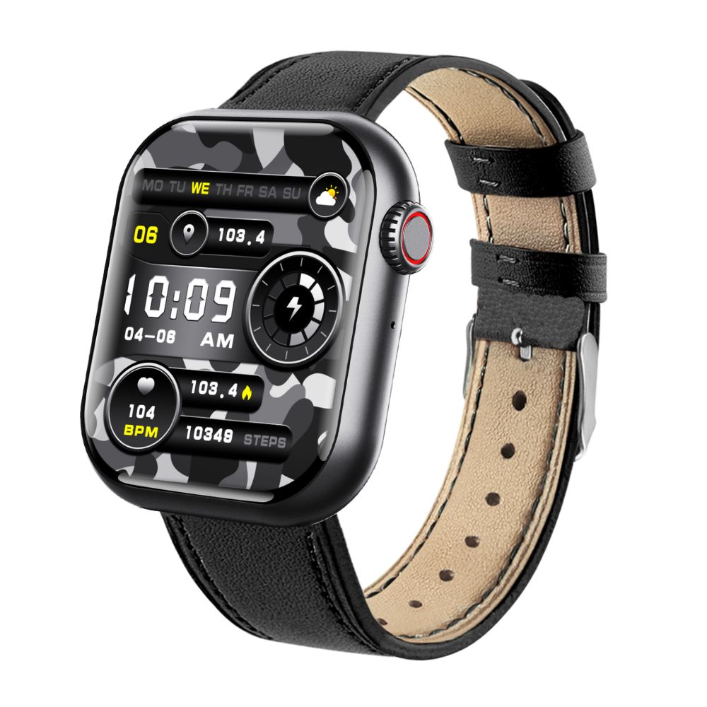 Vandtæt smartwatch med blodtryksmåler, iltmætning og søvnovervågning