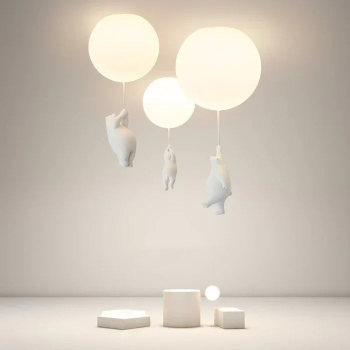 Loftlampe til børneværelset med bamse og ballon - CloudBear