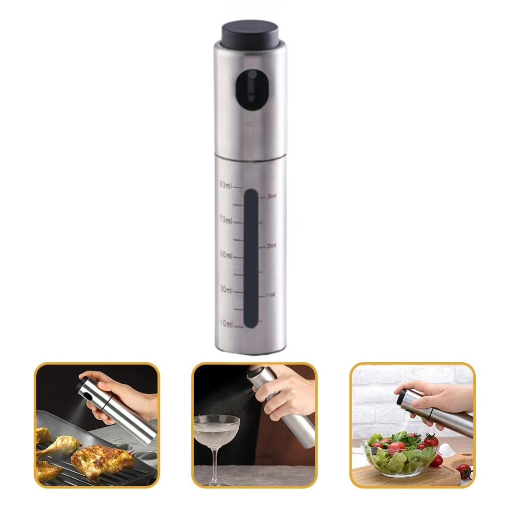 CULINARA FineMist oliesprayer | Rustfri stålflaske på 100 ml | Til olie, eddike og BBQ | Genopfyldelig og dosérbar