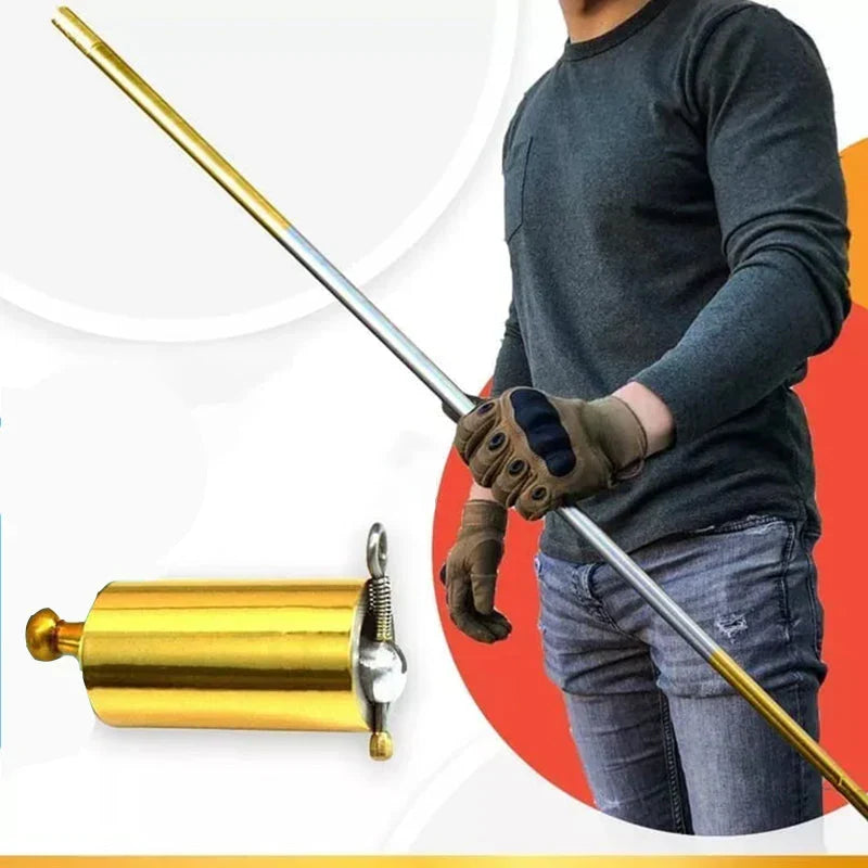 Bærbar metalstav til selvforsvar og magi