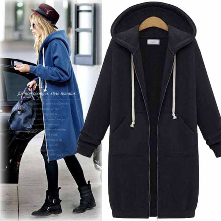 Casual lang cardigan til damer - CozyZip