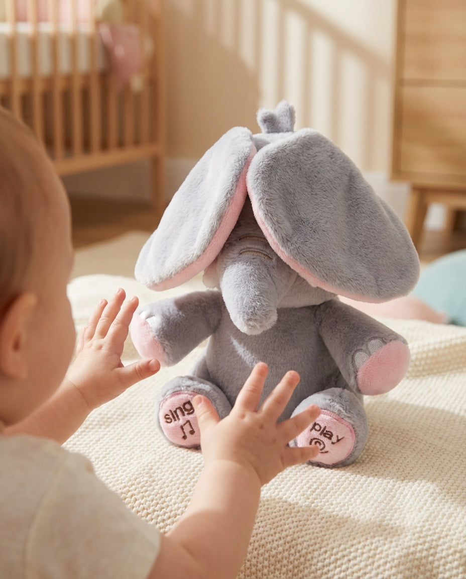 PeekaBuddy – Den fnisende, interaktive kighul-bamseelefant