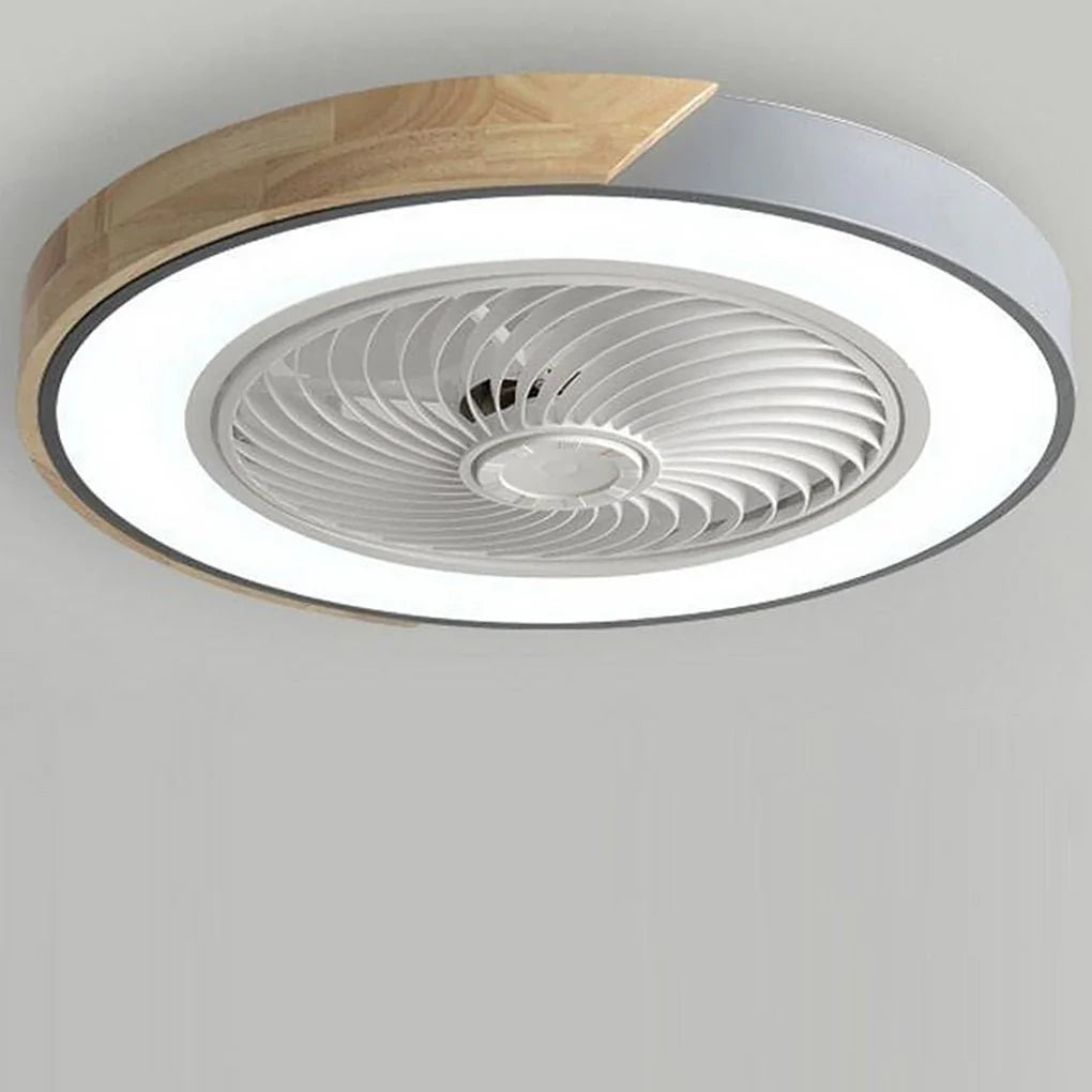 Stilren Loftventilator med LED‑lys og Vingeløst Design
