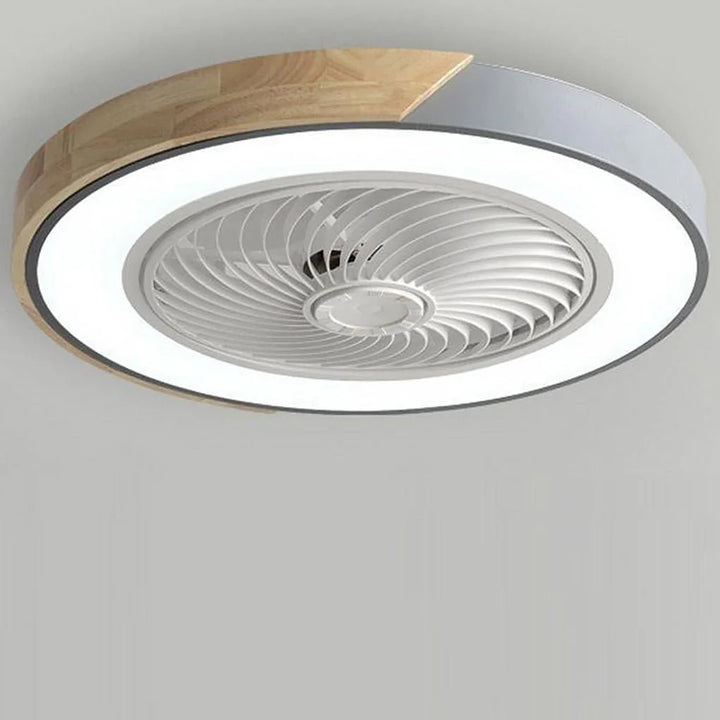 Stilren Loftventilator med LED‑lys og Vingeløst Design