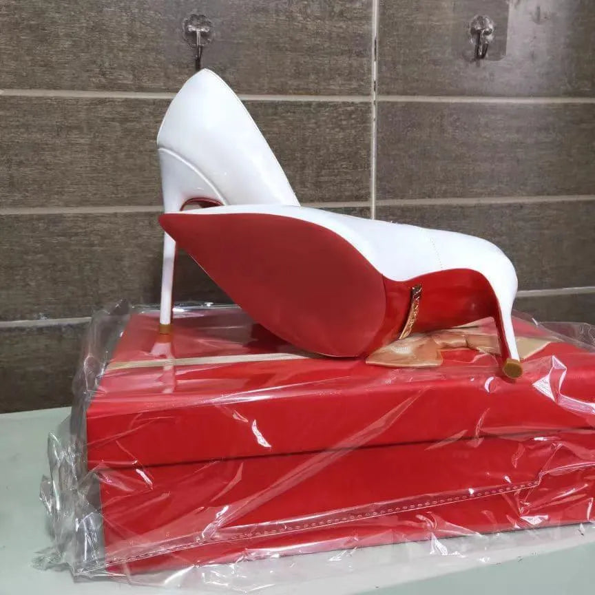 Stiletto-højhælede sko til kvinder – spids tå & lakeret læder, flere farver