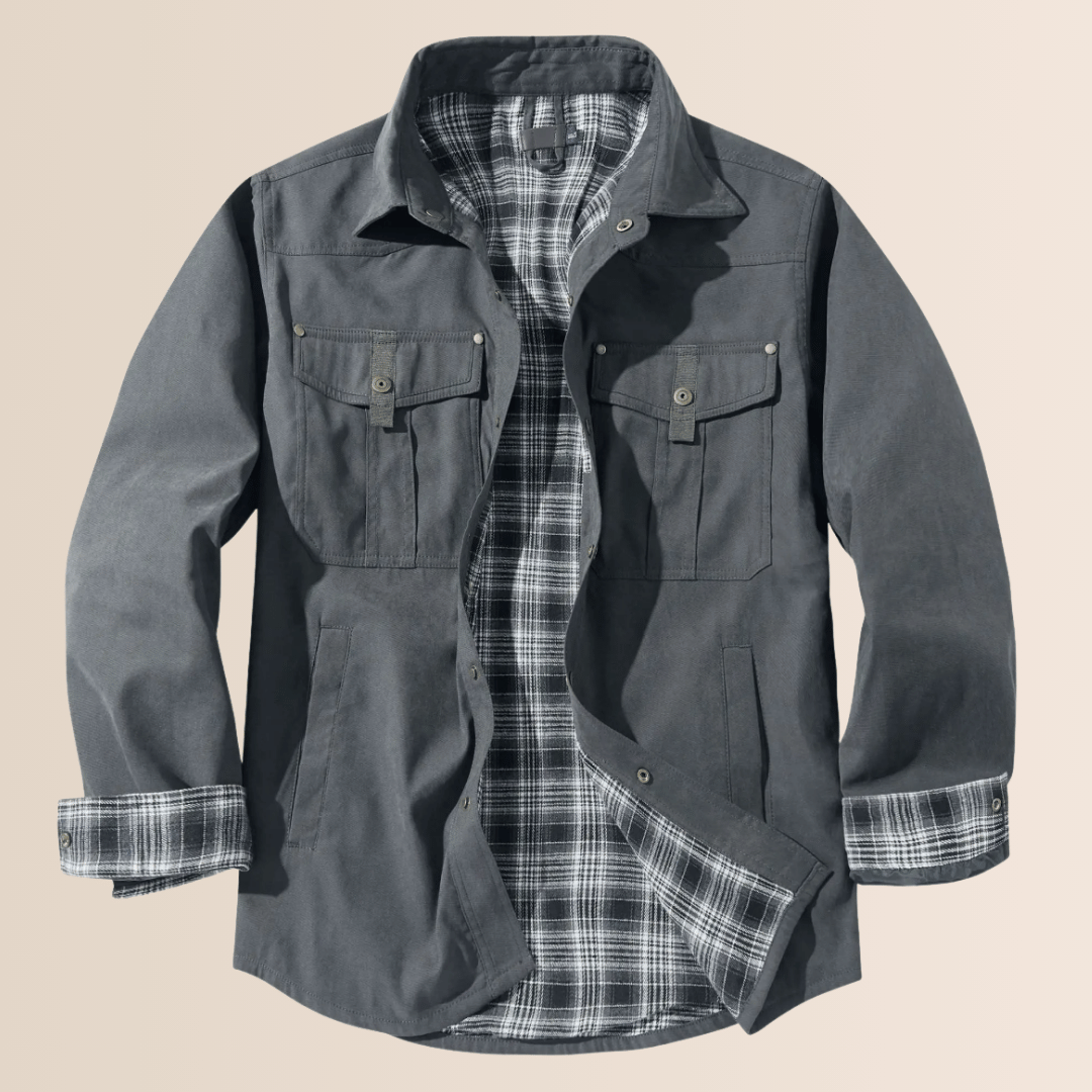 Vintage flannel plaid jakke til mænd