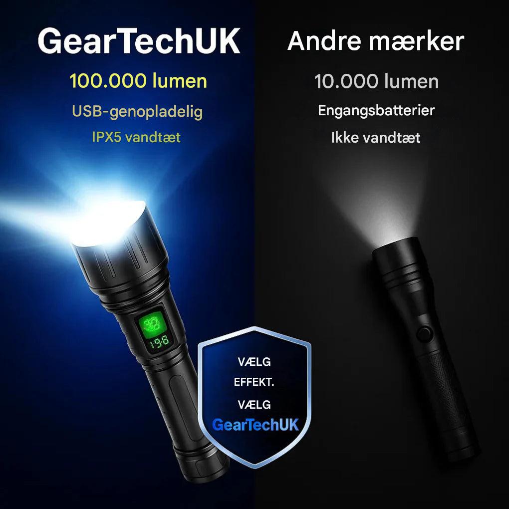 100.000 lumen lommelygte